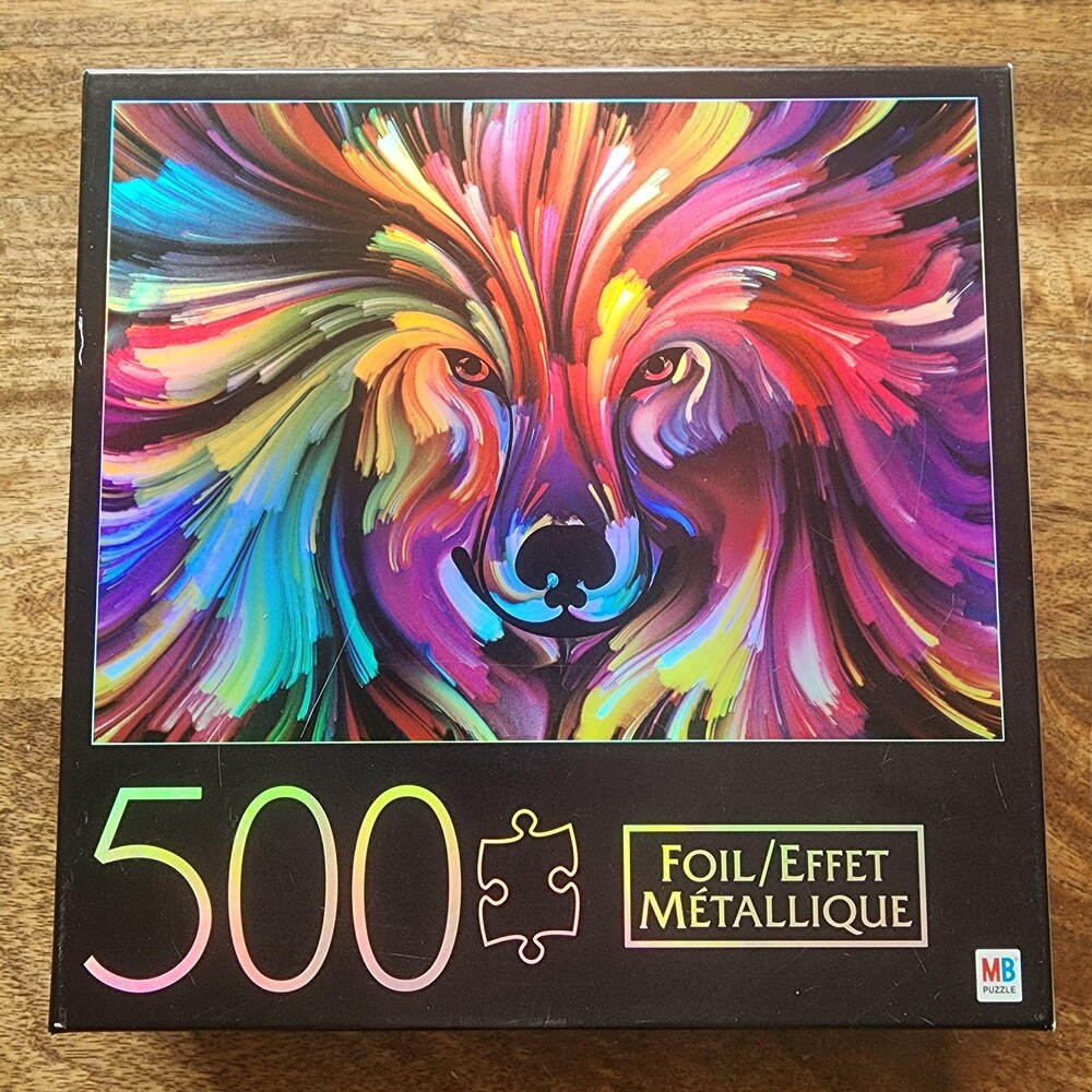 MB Puzzle Dog Paint Series 500 Piece Foil Jigsaw Puzzle Multi-Color Dog 2020